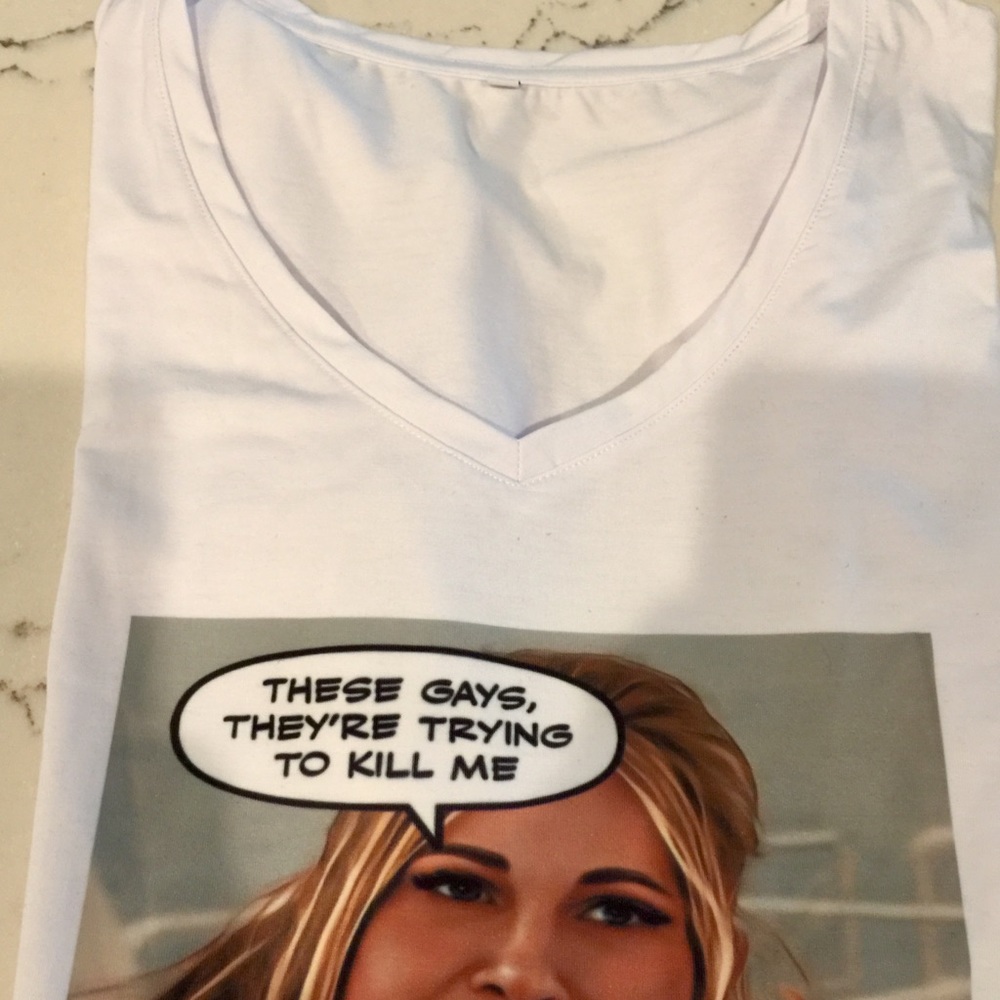 White Lotus Tanya McQuoid t-shirt $30+$4.99  Size 3X  measures 24” pit to pit.